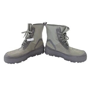 UGG Lug Lace Up Mid-Calf Boots Moss Green Canvas Textile Outdoor All Weather 11